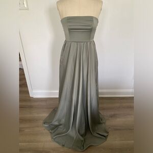 BHLDN - Elsie Straight-Neck Satin A-Line Gown, size 6